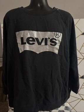 Levi's Black Sweatshirt with Silver Logo Panel